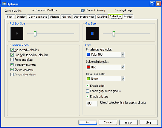   Options  Selection
